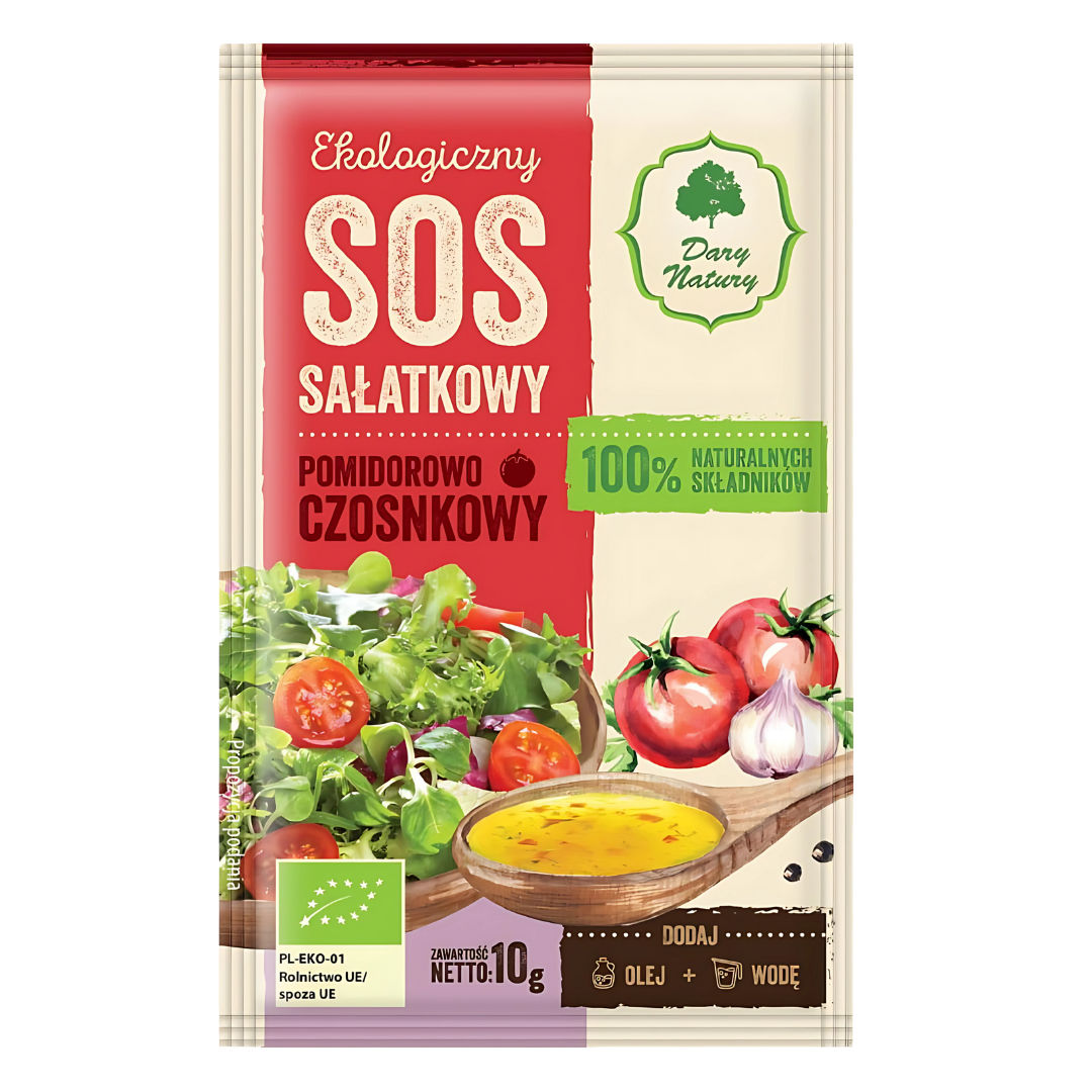 Ekologiczny sos sałatkowy pomidorowo czosnkowy 10 g Dary Natury
