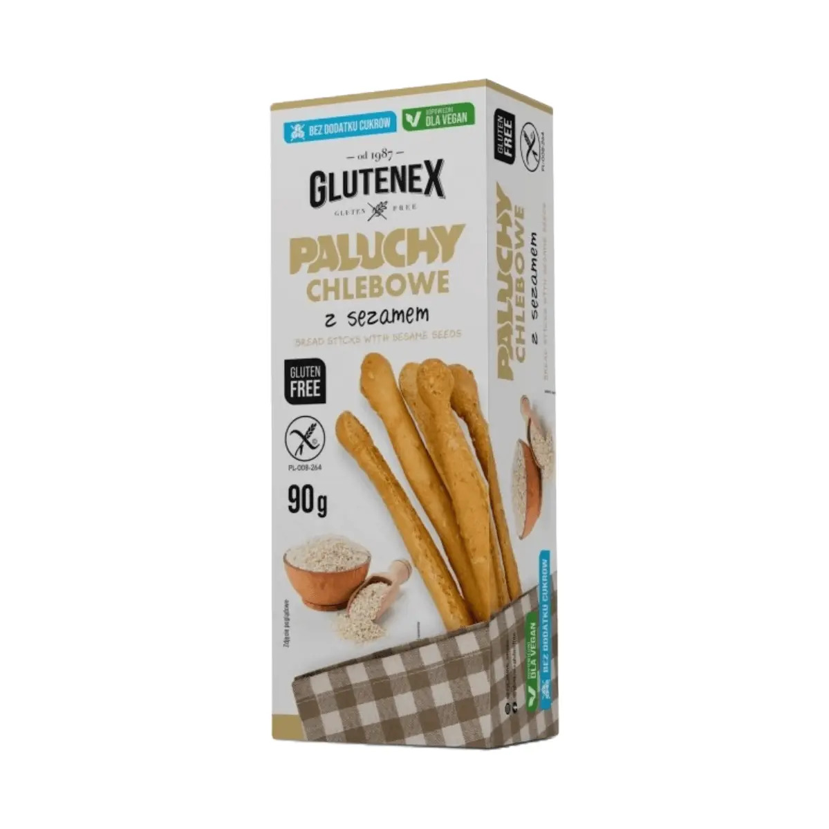 Paluchy chlebowe z sezamem bez dodatku cukrów 90g Glutenex