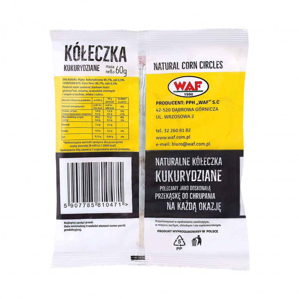 Kółeczka kukurydziane 60 g WAF