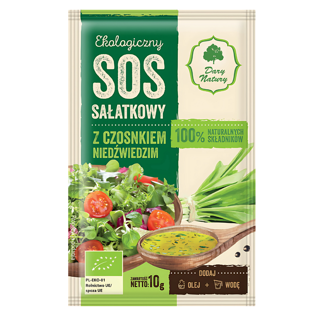 Ekologiczny sos sałatkowy z czosnkiem niedźwiedzim 10 g Dary Natury