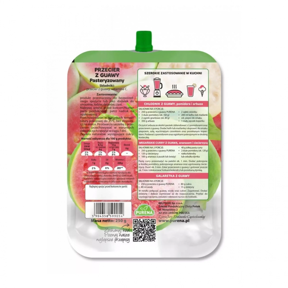 Przecier z Guawy 100% 250 g Purena