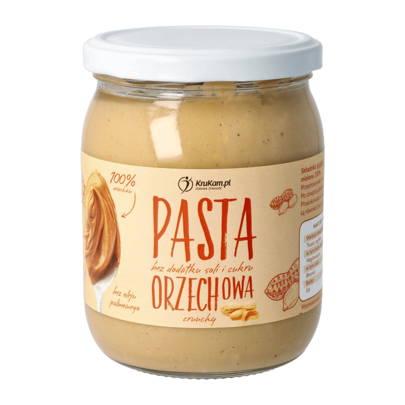 Pasta orzechowa crunchy z kawałkami orzechów 500g Krukam