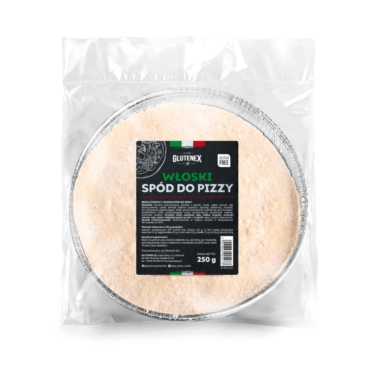 Bezglutenowy włoski spód do pizzy 250g Glutenex