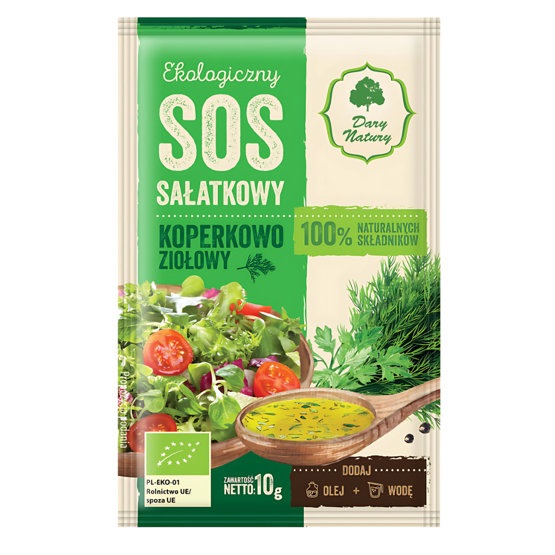 Ekologiczny sos sałatkowy koperkowo ziołowy 10 g Dary Natury