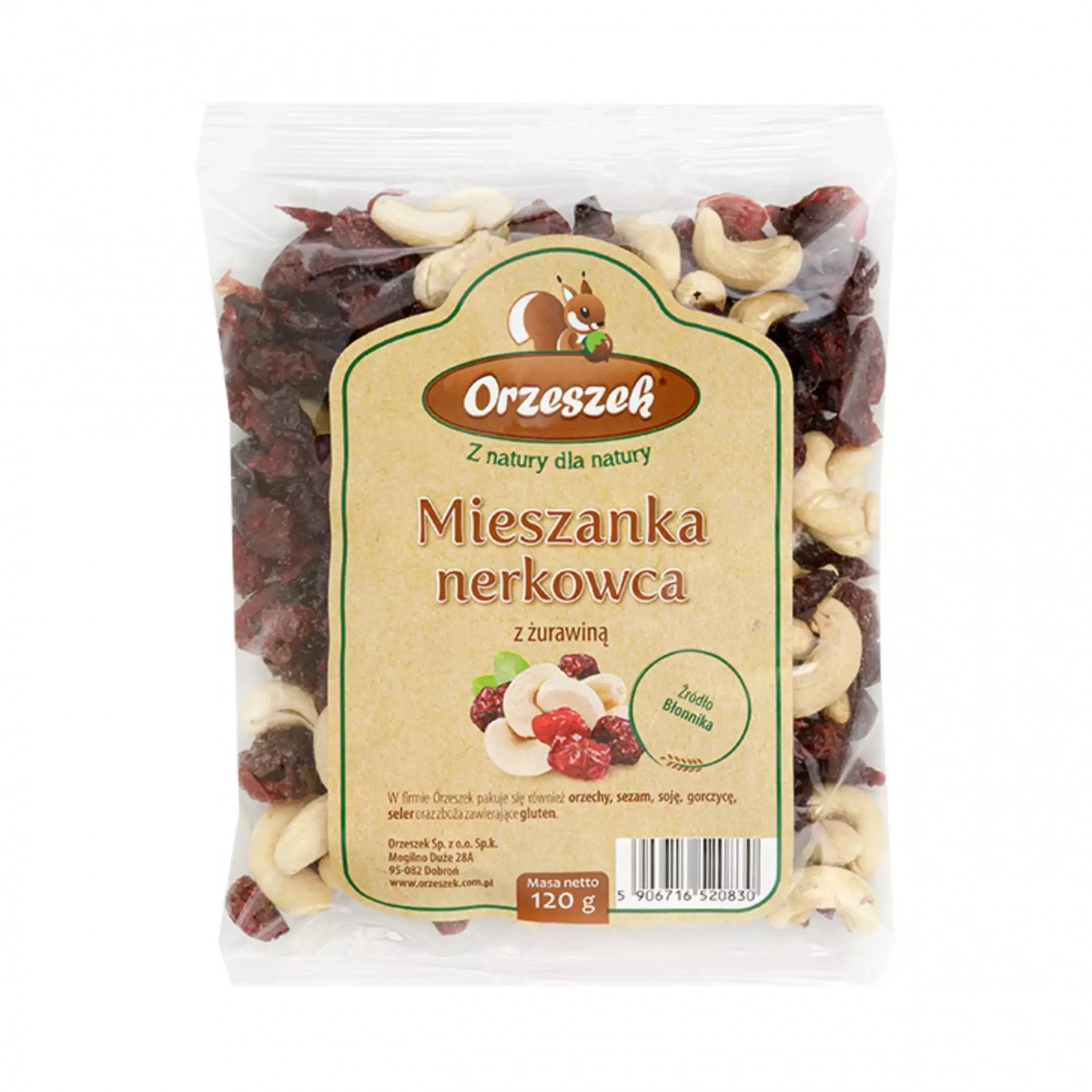 Mieszanka nerkowca z żurawiną Orzeszek - 120 g