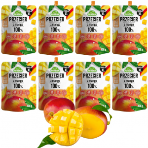 ZESTAW 8x Przecier mango 100% 350 g Purena MUS OWOCOWY bez dodatku CUKRU